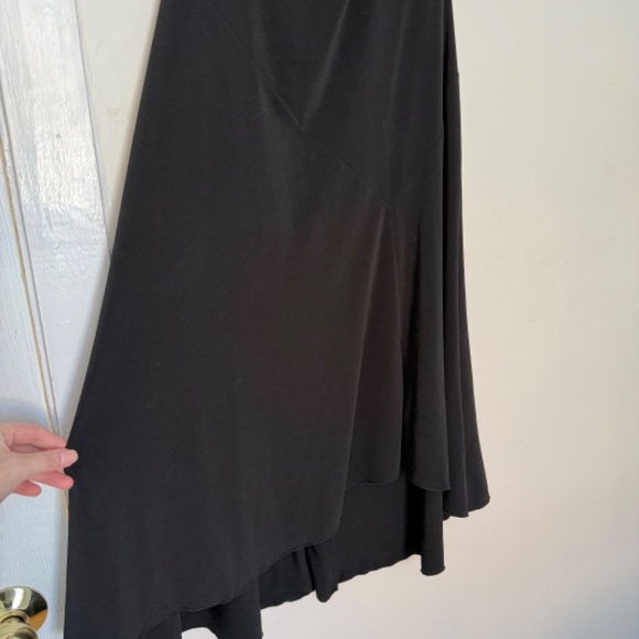 VINTAGE y2k halter asymmetrical cowlneck flowy dress - Picture 3 of 9